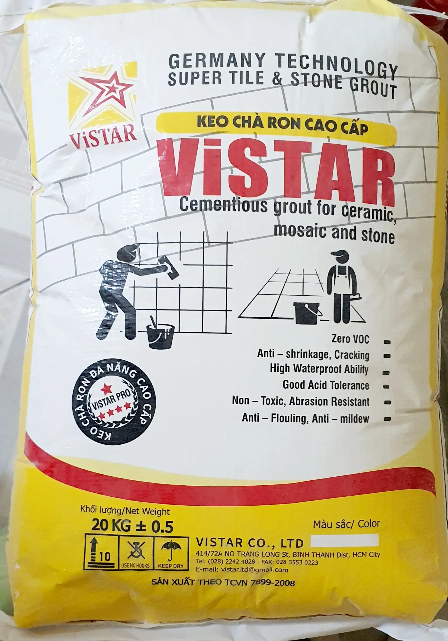 KEO CHÀ RON VISTAR CAO CẤP MÀU XÁM - TRẮNG 1